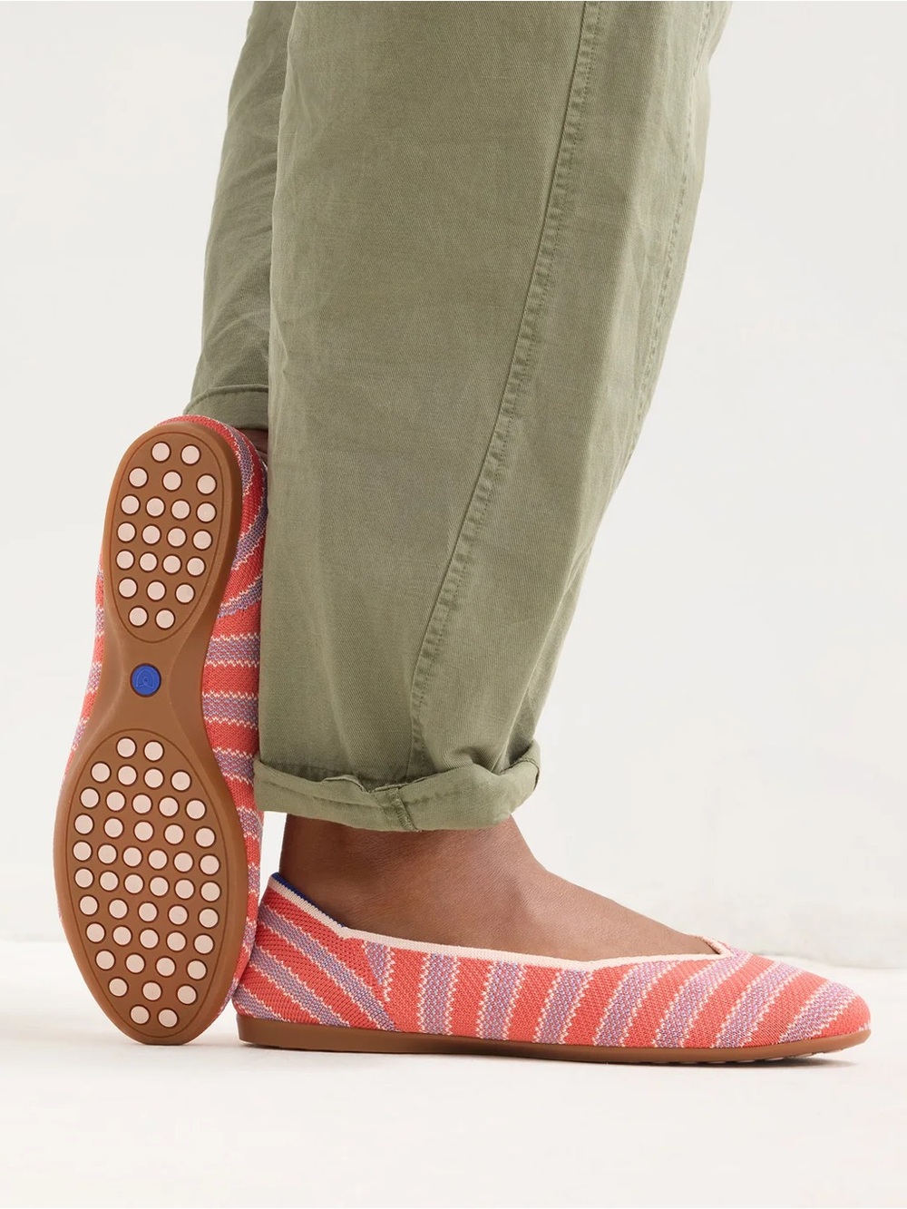 Rothy's The Daily Flat — Sunkiss Stripe (Pink/Red) size 7 -New in Box!